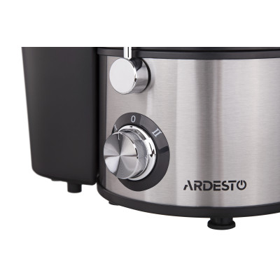 Соковыжималка Ardesto центробежная 1000Вт, чаша-0.5л, жмых-1.5л, пластик/металл, серебристо-черный