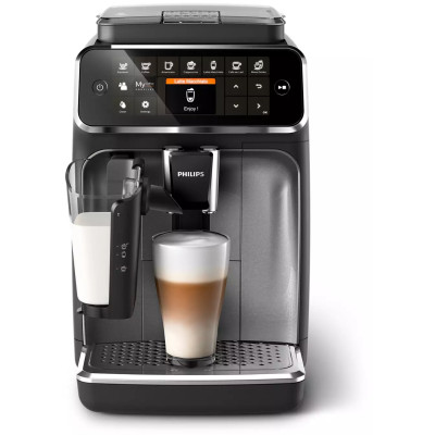 Кофемашина Philips Series 4300 LatteGo, 1.9л, зерно+молотый, автомат.капуч, дисплей, авторецептов -8, черный