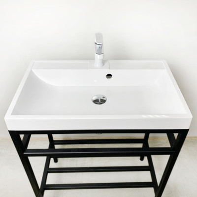 Раковина, умивальник Adamant STRENG NEW, штучний камінь, прямокут., з отвором для змішувача, з отвором для переливу, 590x410x123мм, накладний, білий Раковина, умивальник Adamant STRENG NEW, штучний камінь, прямокут., з отвором для змішувача, з отвором для переливу, 590x410x123мм, накладний, білий