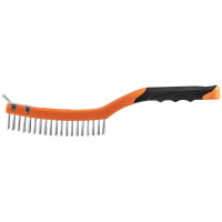 Щетка проволочная Neo Tools прямая, 3х19 рядов, прямая проволока 0.3мм, 345мм, двухкомпонентная рукоятка 39-052
