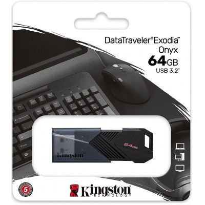 Накопичувач Kingston 64GB USB 3.2 Type-A Gen1 DT Exodia Onyx (DTXON/64GB) Накопичувач Kingston 64GB USB 3.2 Type-A Gen1 DT Exodia Onyx (DTXON/64GB)