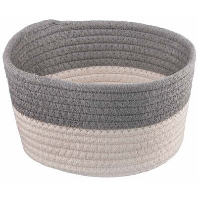 Кошик плетений для зберігання ARDESTO Vigor 3.5л, бавовняний шпагат, сірий, білий