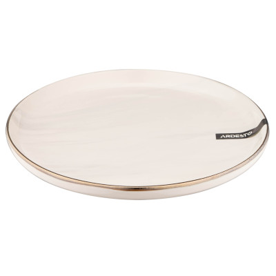 ARDESTO Тарілка десертна Marmo, 19 см, бежева, кераміка