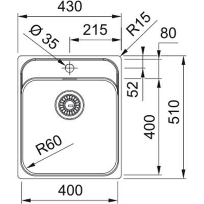 Мийка кухонна Franke Smart, нерж.сталь, прямокутник, без крила, 430х510мм, чаша - 1, монтаж врівень, SRX 210-40 TL, нерж поліров. Мийка кухонна Franke Smart, нерж.сталь, прямокутник, без крила, 430х510мм, чаша - 1, монтаж врівень, SRX 210-40 TL, нерж поліров.
