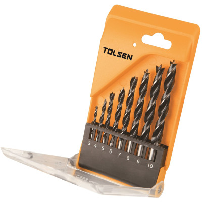 Набір свердел по дереву Tolsen, 3-10мм, кейс, 8шт