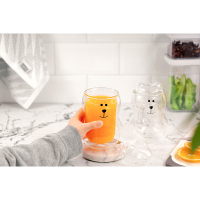 Набір чашок з кришкою з подвійними стінками Ardesto Animals, 300мл, 2шт, боросилікатне скло, прозорий Набір чашок з кришкою з подвійними стінками Ardesto Animals, 300мл, 2шт, боросилікатне скло, прозорий