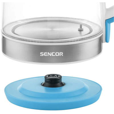 Електрочайник Sencor 2л, Strix, скло, 5 темп.реж, синій