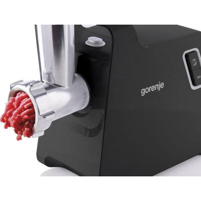 М'ясорубка Gorenje, 1700Вт, 2,3кг/хв, 2 решітки, пластик/метал, чорний