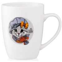 Чашка ARDESTO Lovely cat, 320мл, порцеляна, білий