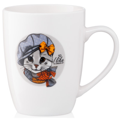 Чашка ARDESTO Lovely cat, 320мл, порцеляна, білий