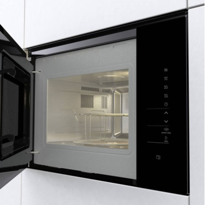 Gorenje Мікрохвильова піч вбудовувана, 25л, електр. управл., 900Вт, гриль, дисплей, інвертор, чорний