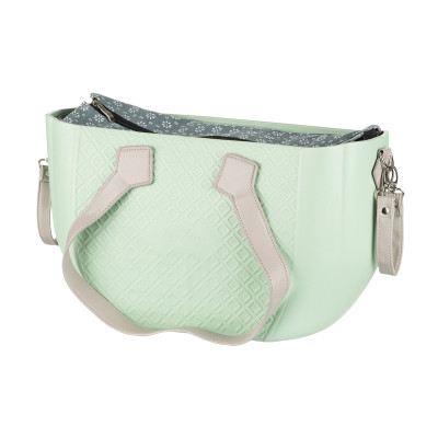 Сумка Nuvita MyMia ручки еко-шкіра, килимок, ремені для коляски, м'ятно-сірий