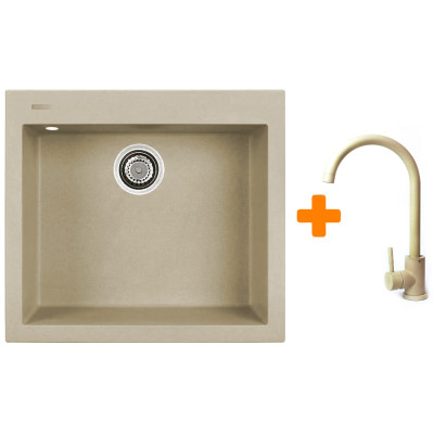 Набір кухонний Adamant Univer, штучний камінь, квадрат, без крила, 560х500х200мм, чаша - 1, врізна, Сахара + змішувач Набір кухонний Adamant Univer, штучний камінь, квадрат, без крила, 560х500х200мм, чаша - 1, врізна, Сахара + змішувач
