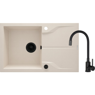 Набір для кухні Deante Andante, гранітна мийка ZQN_5113 + зміш. BOC_X72M, бежевий Набір для кухні Deante Andante, гранітна мийка ZQN_5113 + зміш. BOC_X72M, бежевий