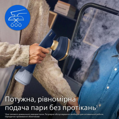 Відпарювач-праска Philips OneTurn, 1800Вт, 200мл, паровий удар -90гр, поворот для зміни типу девайса, алюміній, синій Відпарювач-праска Philips OneTurn, 1800Вт, 200мл, паровий удар -90гр, поворот для зміни типу девайса, алюміній, синій