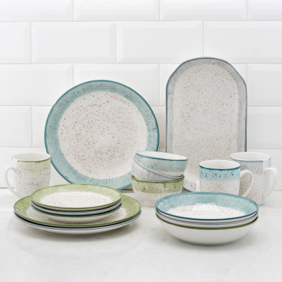 ARDESTO Чашка Siena, 360мл, порцеляна, біло-зелений