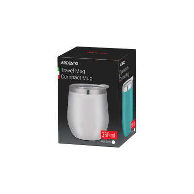 Термокружка Ardesto Compact Mug, 350мл, нержавеющая сталь, белый