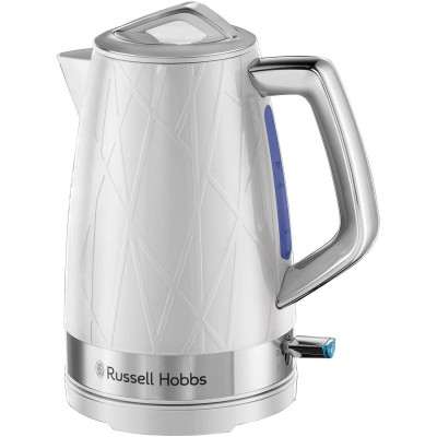 Электрочайник Russell Hobbs Structure, 1.7л, пластик, подсветка, бело-серебристый Электрочайник Russell Hobbs Structure, 1.7л, пластик, подсветка, бело-серебристый