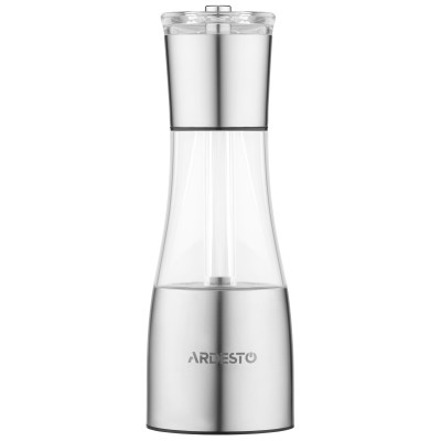 Млинок для солі та перцю 2 в 1 ARDESTO Gemini, 140мл, акрил, нержавіюча сталь, прозорий Млинок для солі та перцю 2 в 1 ARDESTO Gemini, 140мл, акрил, нержавіюча сталь, прозорий