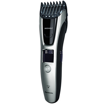 Тример Panasonic, для бороди, вусів і голови, мережа+акум., насадок-2, кейс, сталь, чорно-сірий