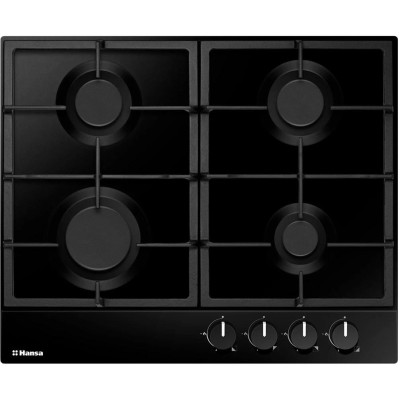 Варильна поверхня Hansa газова, 60см, чавун, чорний Варильна поверхня Hansa газова, 60см, чавун, чорний