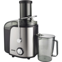Gorenje Соковитискач відцентрований 800Вт, чаша-1.1л, жмих-1.5л, жолоб на ціле яблуко, пластик/метал, чорний