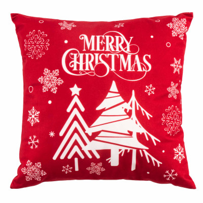 Подушка декор. ARDESTO Christmas 45х45см, 100% поліестер, червоний