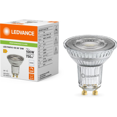 LEDVANCE Лампа GU10 7Вт 4000K 700Лм MR16 димується LEDVANCE Лампа GU10 7Вт 4000K 700Лм MR16 димується