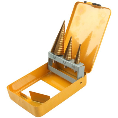 Набір свердел по металу Tolsen, східчасті, 4-32мм, кейс, 3шт