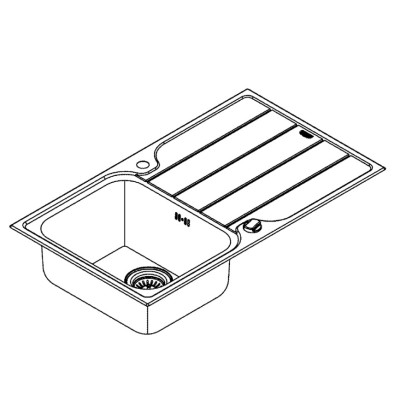 Мийка кухонна Grohe K500 прямокут., з крилом, 1000x500x200мм, врізна, нержавіюча сталь
