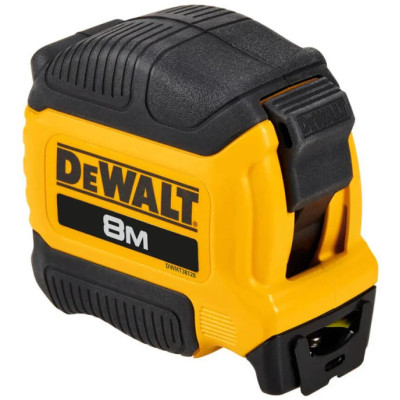 Рулетка DeWALT COMPACT, 8мх28мм, з фіксатором змотування, АБС-пластик, магніт