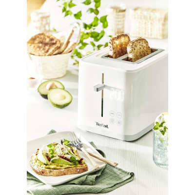 Тостер Tefal Sense 850Вт, LED дисплей, метал/пластик, білий