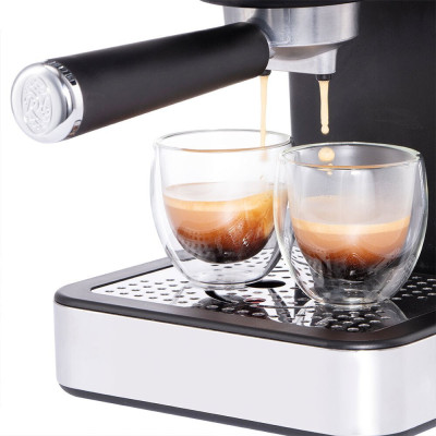 Кофеварка Russell Hobbs рожковая Distinctions 1.1л, молотая + чалды, черно-серебристый