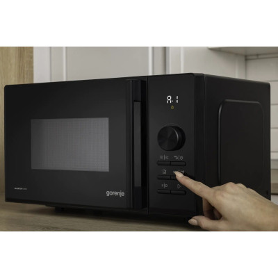 Мікрохвильова піч Gorenje, 20л, електр. керув., 800Вт, гриль, дисплей, 20 програм, інвертор, чорний Мікрохвильова піч Gorenje, 20л, електр. керув., 800Вт, гриль, дисплей, 20 програм, інвертор, чорний