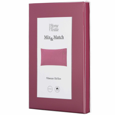 Наволочка ARDESTO Mix&Match, 50х70см, 100% бавовна, сатин, бордовий