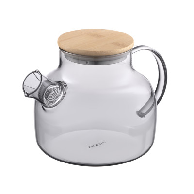 Заварник Ardesto Graphite 1000мл, боросилікатне скло, бамбук, cірий Заварник Ardesto Graphite 1000мл, боросилікатне скло, бамбук, cірий