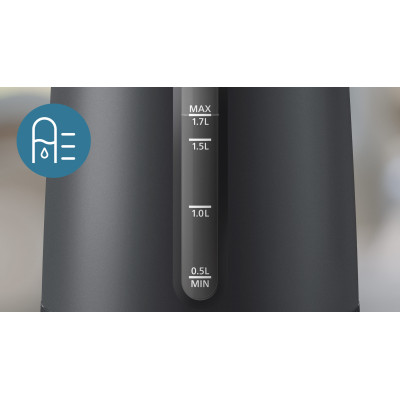 Електрочайник Philips Series 1000, 1,7л., Strix, пластик, мат, чорний Електрочайник Philips Series 1000, 1,7л., Strix, пластик, мат, чорний