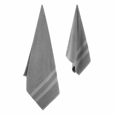 Набір рушників махрових ARDESTO Splendid 50х90см, 70х140см, 2шт, 100% бавовна, сірий