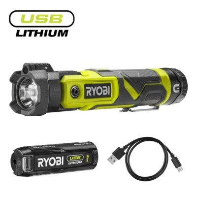 Ліхтар ручний акумуляторний Ryobi USB Lithium RLP4-120G 4В 2А·год 640лм 3 функції освітлення поворотна головка магніт 0.18кг Ліхтар ручний акумуляторний Ryobi USB Lithium RLP4-120G 4В 2А·год 640лм 3 функції освітлення поворотна головка магніт 0.18кг