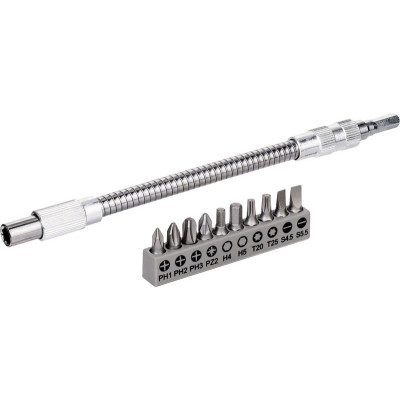 Bosch Гнучкий подовжувач 200 мм + 10 біт Bosch Гнучкий подовжувач 200 мм + 10 біт