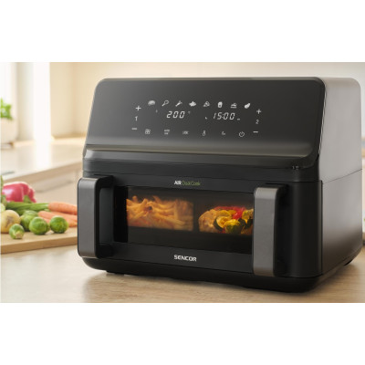 Мультипіч Sencor Dual Vita Fryer, 2700Вт, чаша-4.5+4.5л, сенсорне керув., 2 чаши, гриль, пластик, чорний