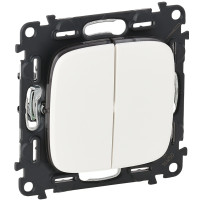 Перемикач 2-клавішний Legrand Valena ALLURE, автоматичні клеми, білий