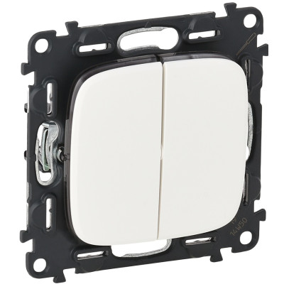 Перемикач 2-клавішний Legrand Valena ALLURE, автоматичні клеми, білий