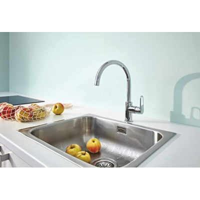 Смеситель кухонный Grohe QuickFix Start Flow, длина излива - 223мм, поворотный, 1рычаг, хром Смеситель кухонный Grohe QuickFix Start Flow, длина излива - 223мм, поворотный, 1рычаг, хром