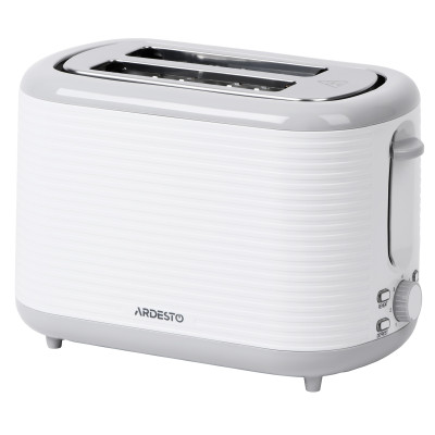 Тостер Ardesto White stripes T-F17WG 930Вт, пластик, білий+сірий