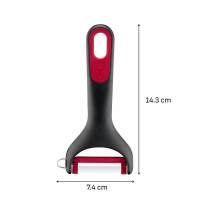 Овочечистка Tefal Ingenio+, нержавіюча сталь, пластик, червоно-чорний
