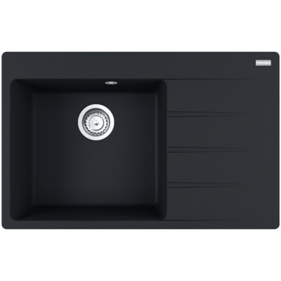 Мийка кухонна Franke Centro, фраграніт, прямокутник, з крилом, 780х500х200мм, чаша - 1, накладна, CNG 611-78 TL , чорний матовий
