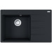 Мийка кухонна Franke Centro, фраграніт, прямокутник, з крилом, 780х500х200мм, чаша - 1, накладна, CNG 611-78 TL , чорний матовий