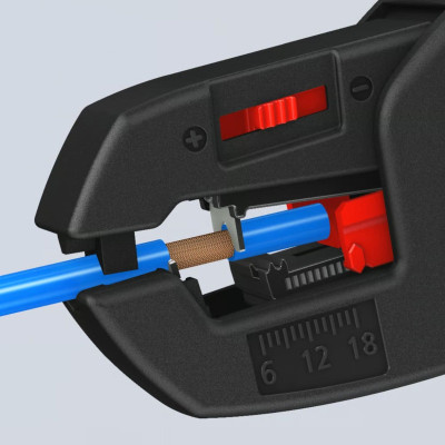 Сниматель изоляции KNIPEX, автоматический, 0.2-6мм2 кусачки, регулировка длины, 180мм, 0.151кг