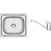 Набір для кухні Deante Doppio, стальна мийка ZEN_X103 + зміш. BYU_060M, сталь Набір для кухні Deante Doppio, стальна мийка ZEN_X103 + зміш. BYU_060M, сталь